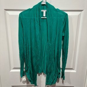 AMBIANCE Women’s Lightweight Cardigan w/ Pockets - Teal, size M